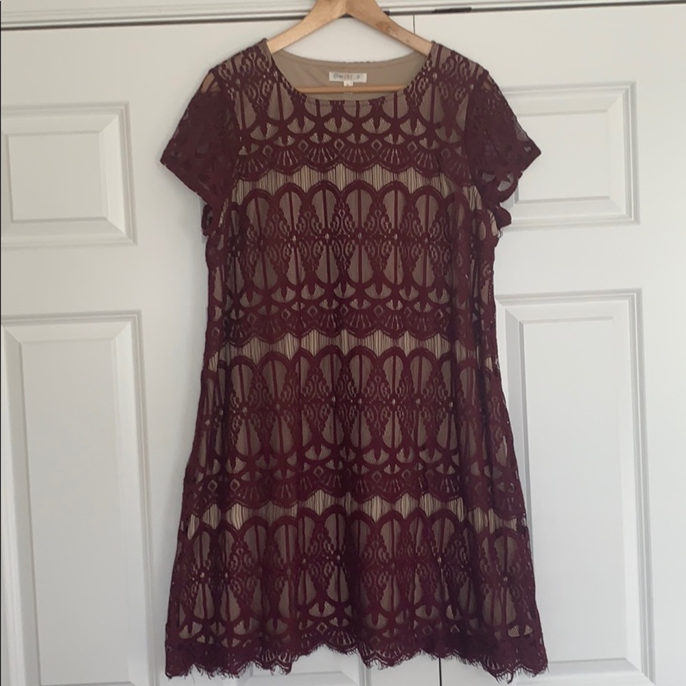Burgundy Lace Dress